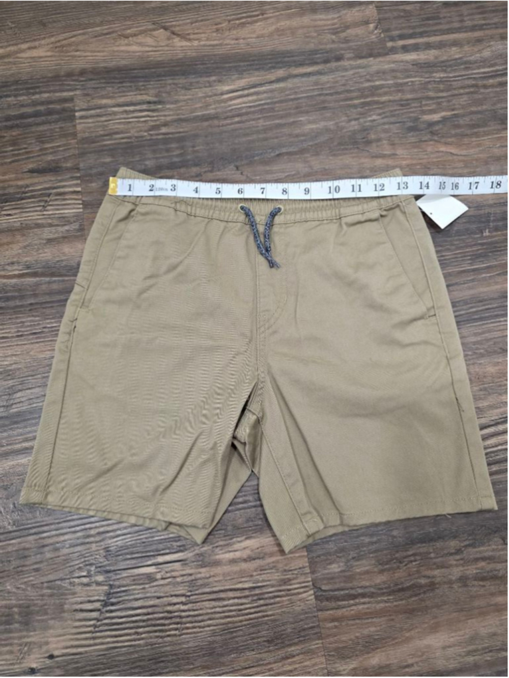 Volcom Boys Khaki Hybrid Chino Shorts Elastic Waist Drawstring Size Medium 10Y - Picture 6 of 10